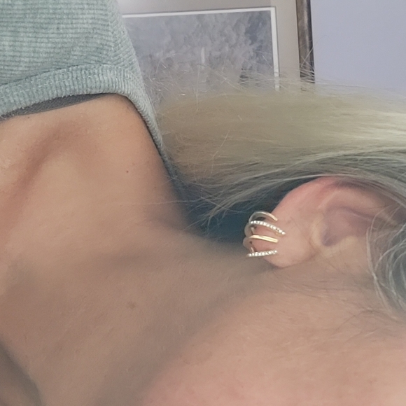 Gold Claw CZ Huggies, available in silver or gold - Picture 5 of 8